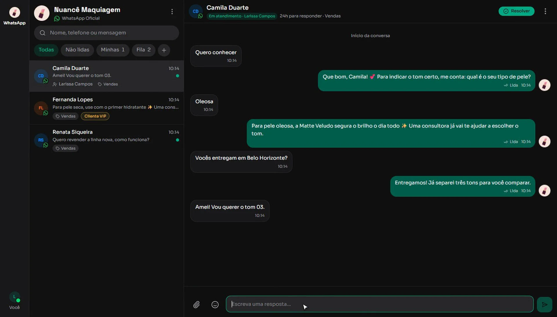 Demonstração narrada do Foi Enviado! no WhatsApp Oficial: conexão do número, template, automação, campanha e atendimento no Inbox, com dados de demonstração.